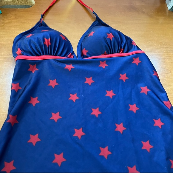 Star and Stripe American Flag 2 Piece Tankini Swim Suit - Picture 4 of 11